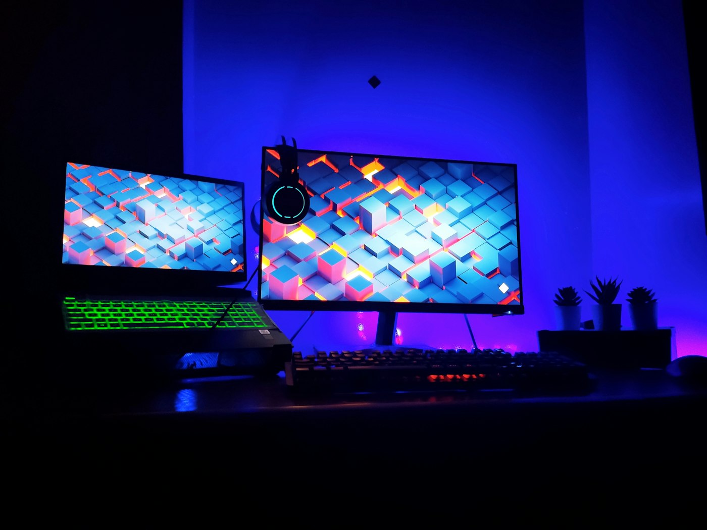 Multi-monitor command center — the ecosystem in action