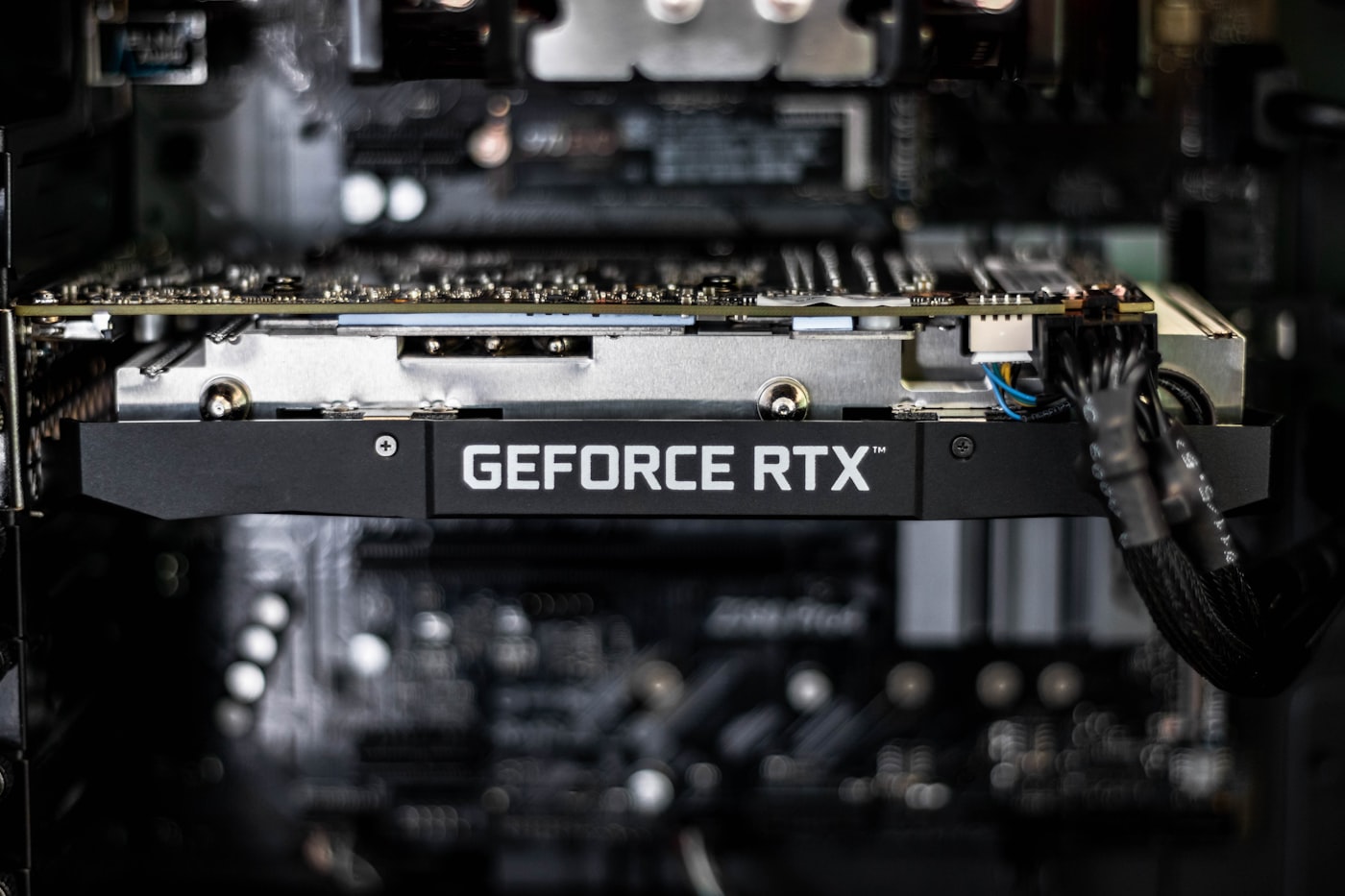 RTX graphics card — selective focus editorial photography
