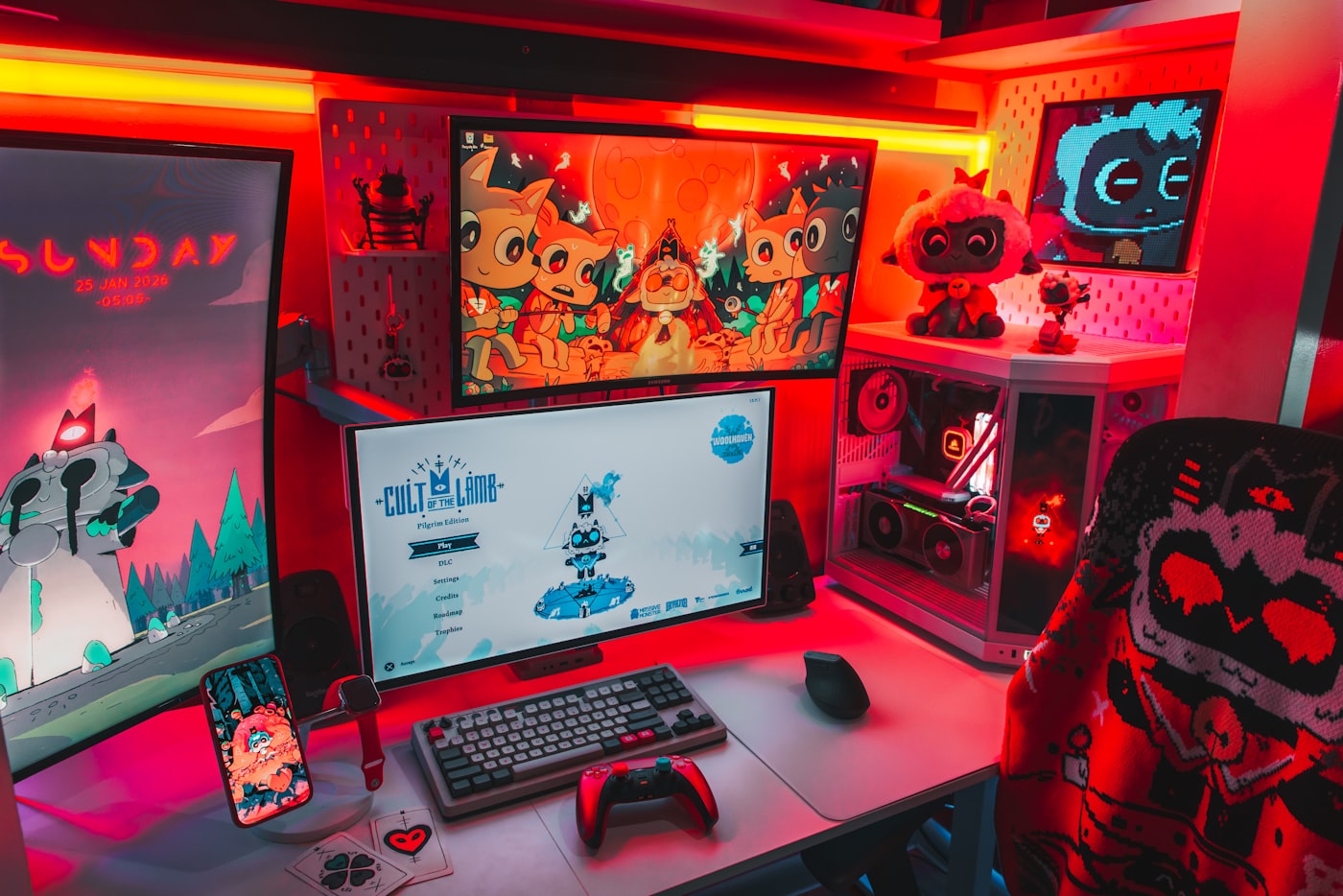 Gaming and LLM workstation with RGB lighting